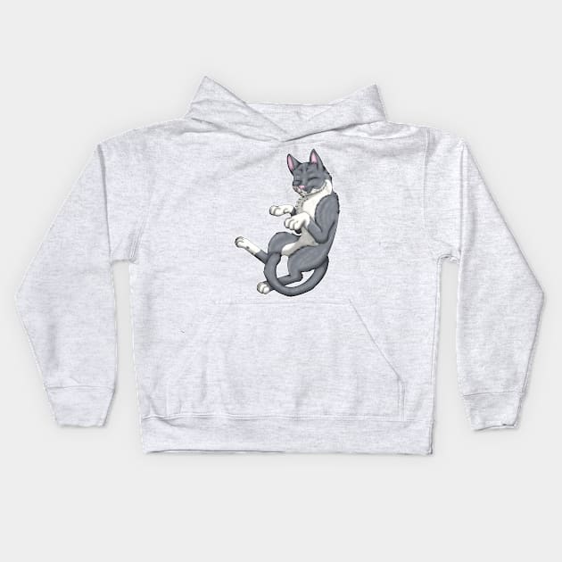 Grey Bicolor Shorthair Kids Hoodie by spyroid101